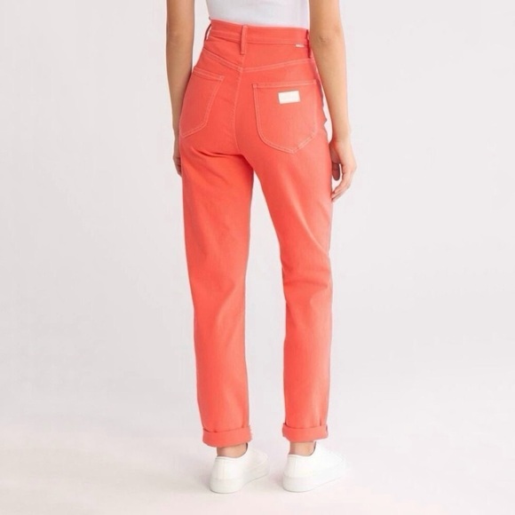 Mother The Tune Up Bona Fide Hover Slim Straight Jean Play Date Hot Coral 29 - Picture 5 of 16